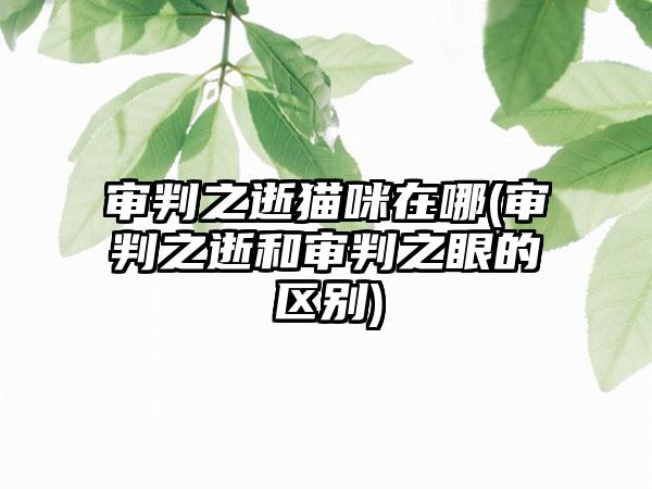 审判之逝猫咪在哪(审判之逝和审判之眼的区别)