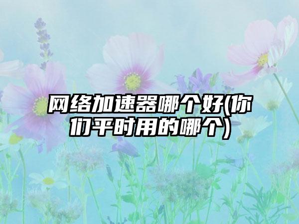 网络加速器哪个好(你们平时用的哪个)