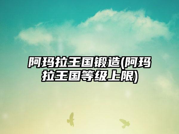 阿玛拉王国锻造(阿玛拉王国等级上限)