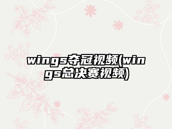 wings夺冠视频(wings总决赛视频)