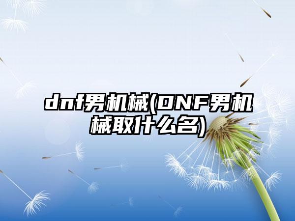 dnf男机械(DNF男机械取什么名)
