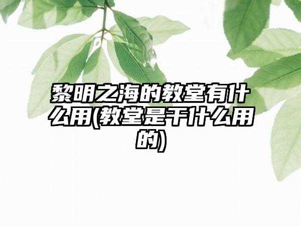 黎明之海的教堂有什么用(教堂是干什么用的)