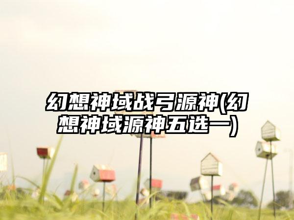 幻想神域战弓源神(幻想神域源神五选一)