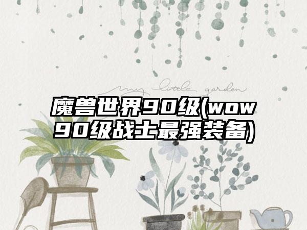 魔兽世界90级(wow90级战士最强装备)