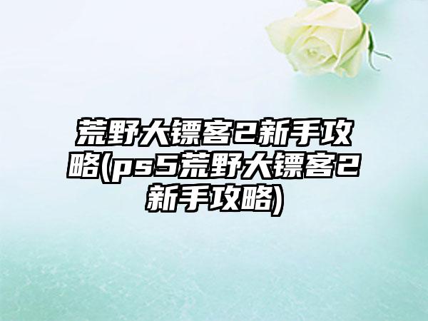 荒野大镖客2新手攻略(ps5荒野大镖客2新手攻略)