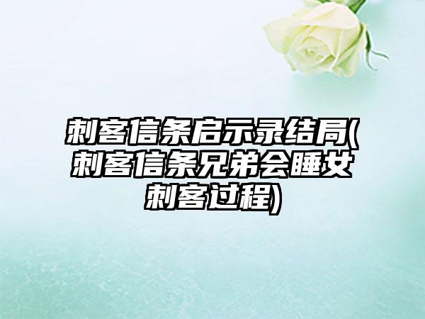 刺客信条启示录结局(刺客信条兄弟会睡女刺客过程)