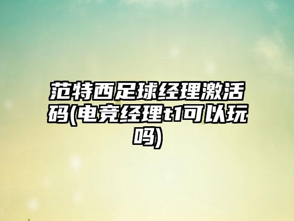 范特西足球经理激活码(电竞经理t1可以玩吗)