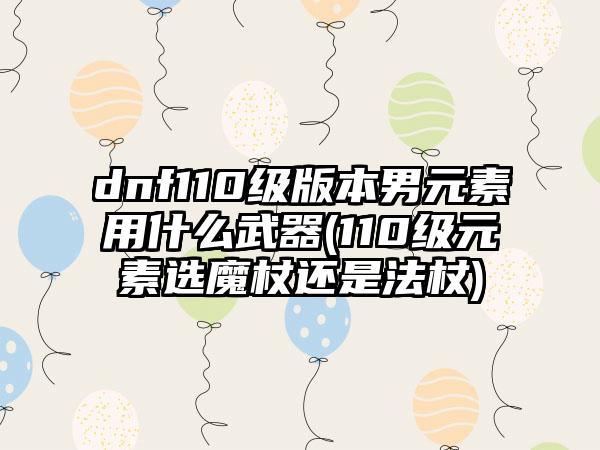dnf110级版本男元素用什么武器(110级元素选魔杖还是法杖)