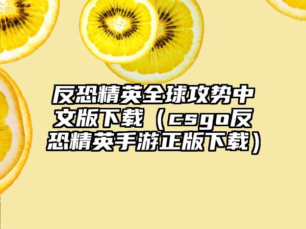 反恐精英全球攻势中文版下载（csgo反恐精英手游正版下载）