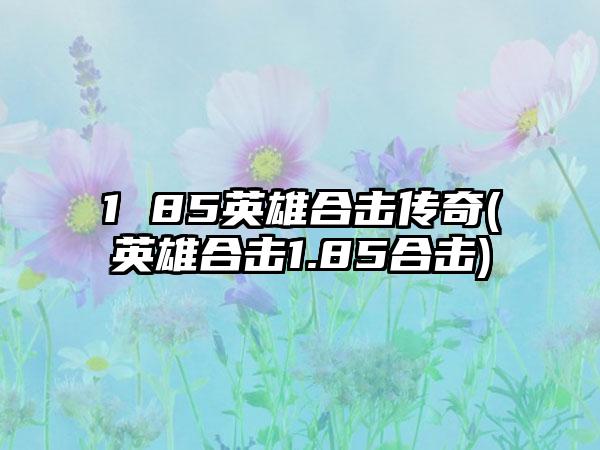 1 85英雄合击传奇(英雄合击1.85合击)