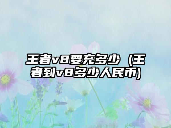 王者v8要充多少 (王者到v8多少人民币)