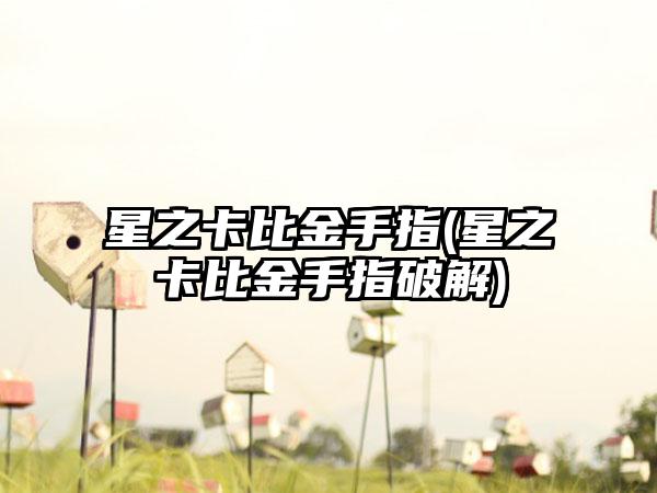 星之卡比金手指(星之卡比金手指破解)