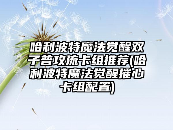 哈利波特魔法觉醒双子普攻流卡组推荐(哈利波特魔法觉醒摧心卡组配置)