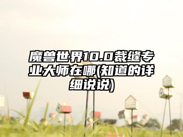 魔兽世界10.0裁缝专业大师在哪(知道的详细说说)
