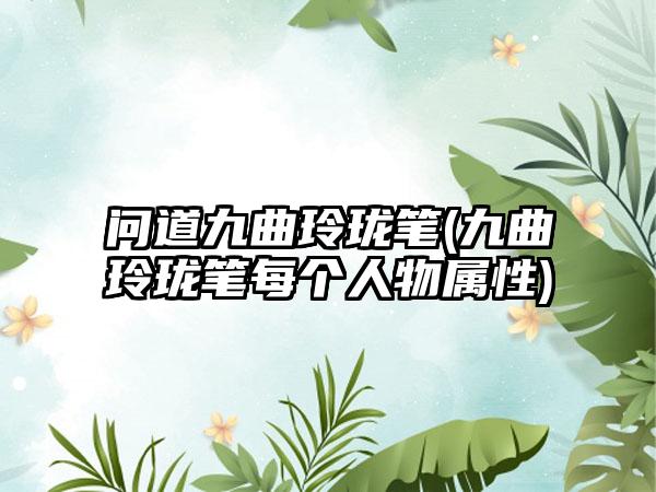 问道九曲玲珑笔(九曲玲珑笔每个人物属性)
