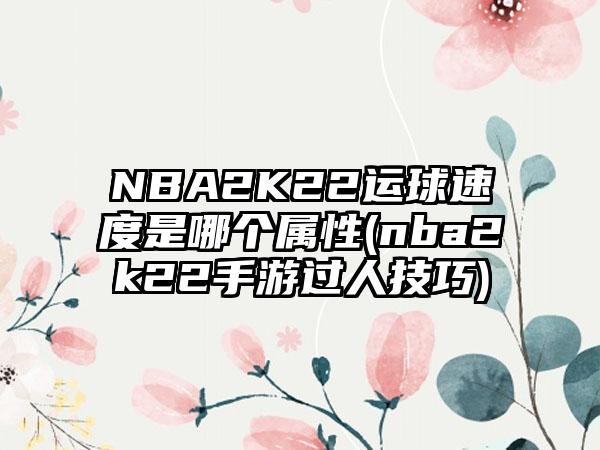 NBA2K22运球速度是哪个属性(nba2k22手游过人技巧)