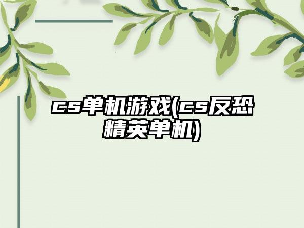 cs单机游戏(cs反恐精英单机)