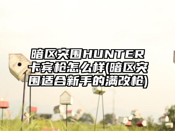 暗区突围HUNTER卡宾枪怎么样(暗区突围适合新手的满改枪)