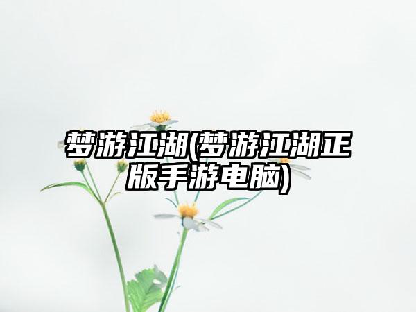 梦游江湖(梦游江湖正版手游电脑)