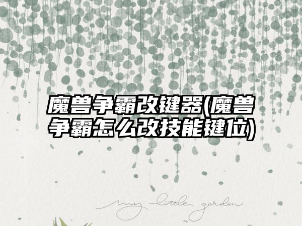 魔兽争霸改键器(魔兽争霸怎么改技能键位)