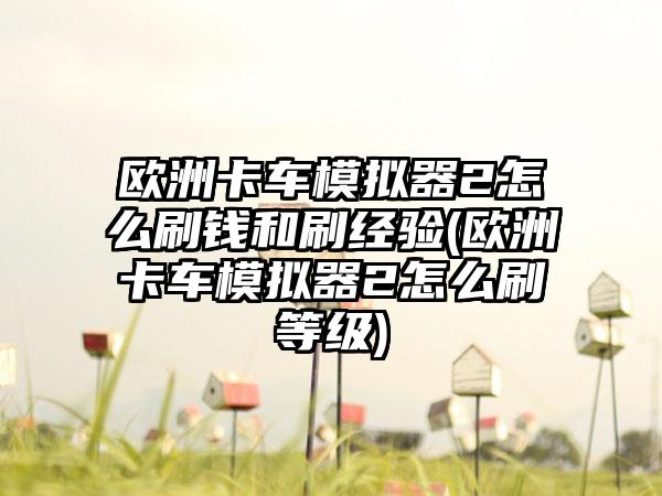 欧洲卡车模拟器2怎么刷钱和刷经验(欧洲卡车模拟器2怎么刷等级)