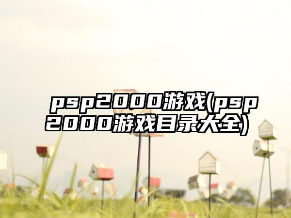 psp2000游戏(psp2000游戏目录大全)