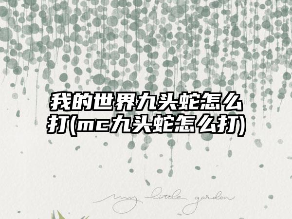 我的世界九头蛇怎么打(mc九头蛇怎么打)