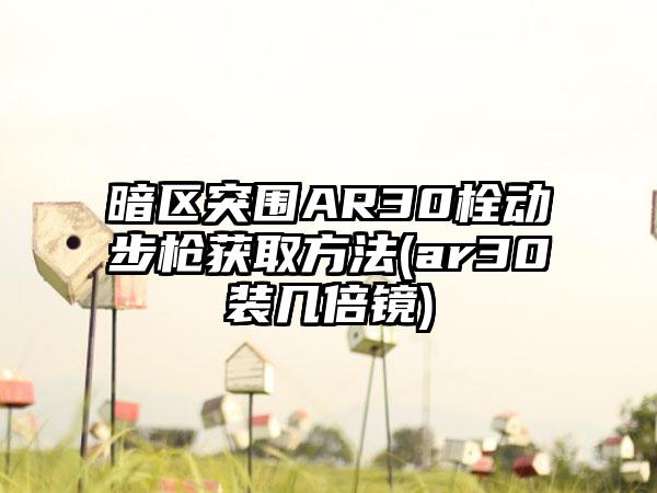 暗区突围AR30栓动步枪获取方法(ar30装几倍镜)