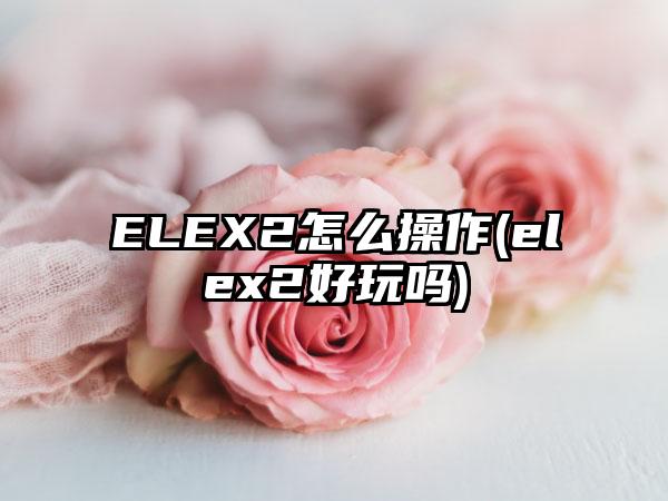 ELEX2怎么操作(elex2好玩吗)