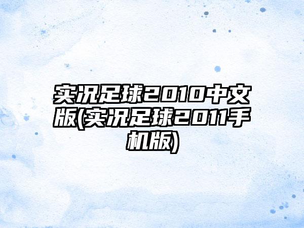 实况足球2010中文版(实况足球2011手机版)