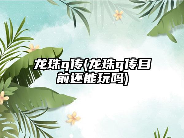 龙珠q传(龙珠q传目前还能玩吗)