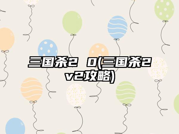 三国杀2 0(三国杀2v2攻略)