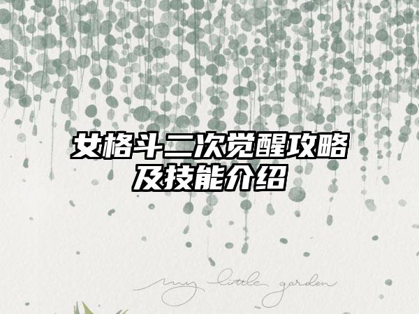 女格斗二次觉醒攻略及技能介绍