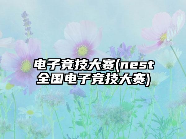 电子竞技大赛(nest全国电子竞技大赛)