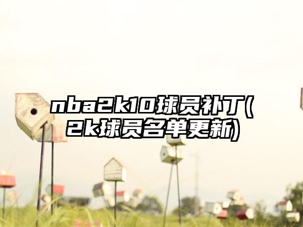 nba2k10球员补丁(2k球员名单更新)