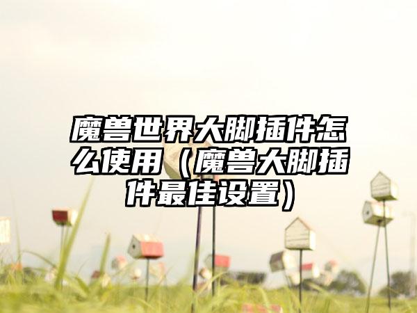 魔兽世界大脚插件怎么使用（魔兽大脚插件最佳设置）