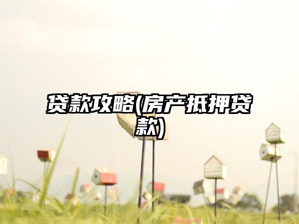 贷款攻略(房产抵押贷款)