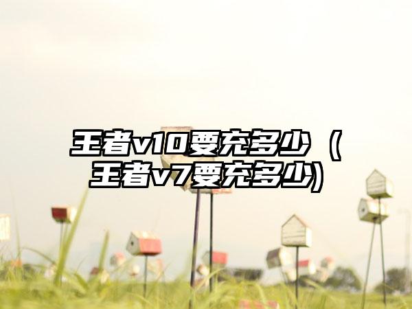 王者v10要充多少 (王者v7要充多少)