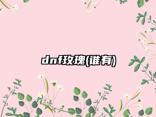 dnf玫瑰(谁有)