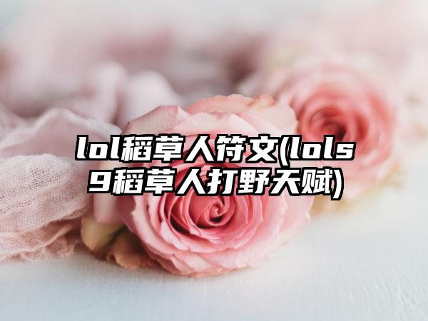 lol稻草人符文(lols9稻草人打野天赋)