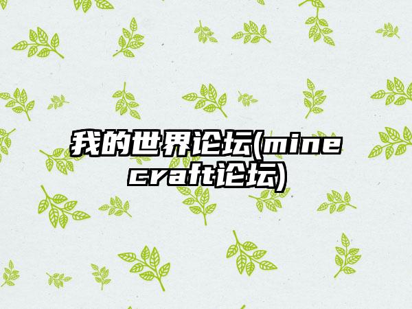 我的世界论坛(minecraft论坛)