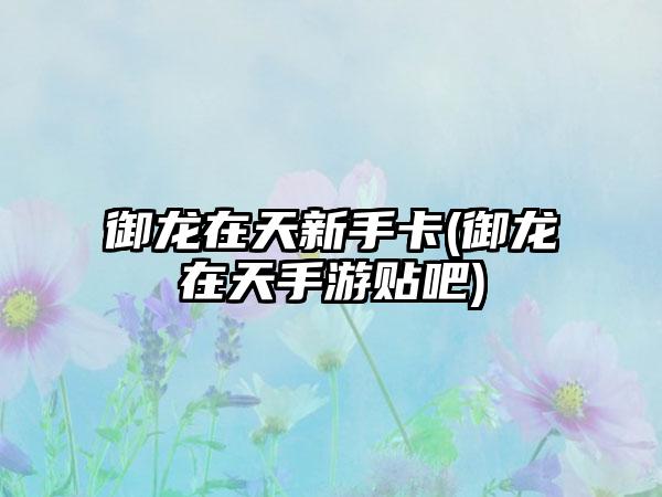 御龙在天新手卡(御龙在天手游贴吧)