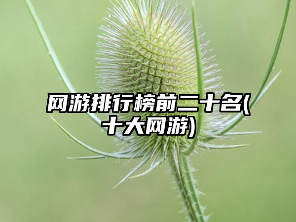 网游排行榜前二十名(十大网游)