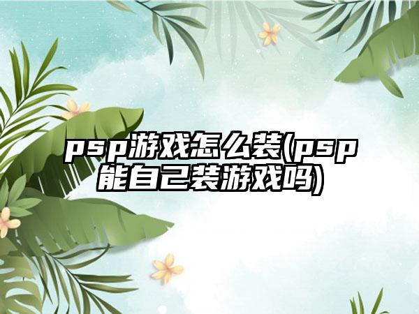 psp游戏怎么装(psp能自己装游戏吗)