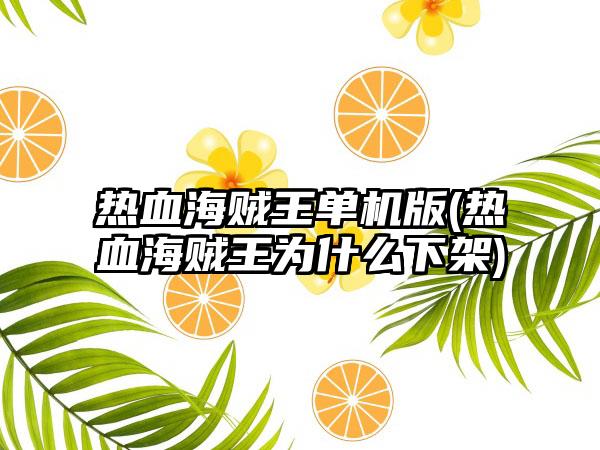 热血海贼王单机版(热血海贼王为什么下架)