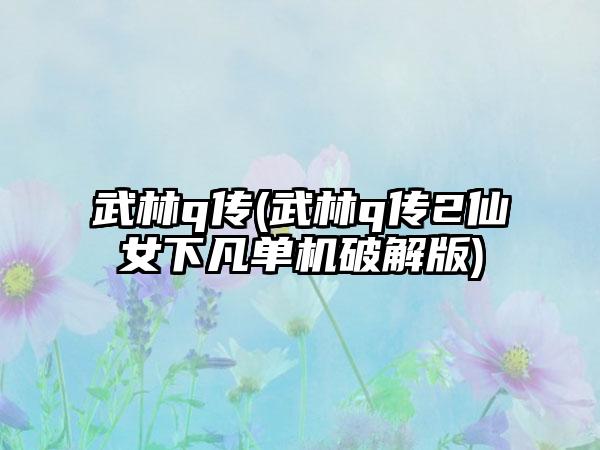 武林q传(武林q传2仙女下凡单机破解版)