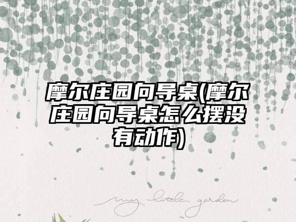 摩尔庄园向导桌(摩尔庄园向导桌怎么摆没有动作)