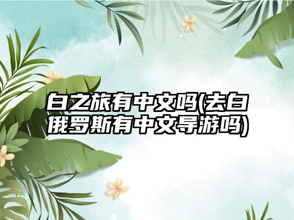白之旅有中文吗(去白俄罗斯有中文导游吗)