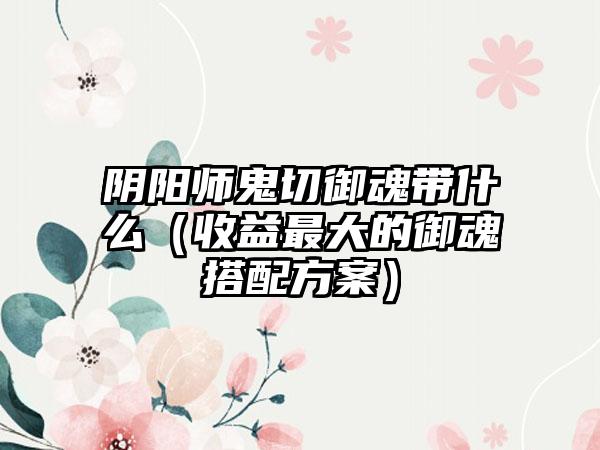 阴阳师鬼切御魂带什么（收益最大的御魂搭配方案）