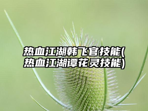 热血江湖韩飞官技能(热血江湖谭花灵技能)